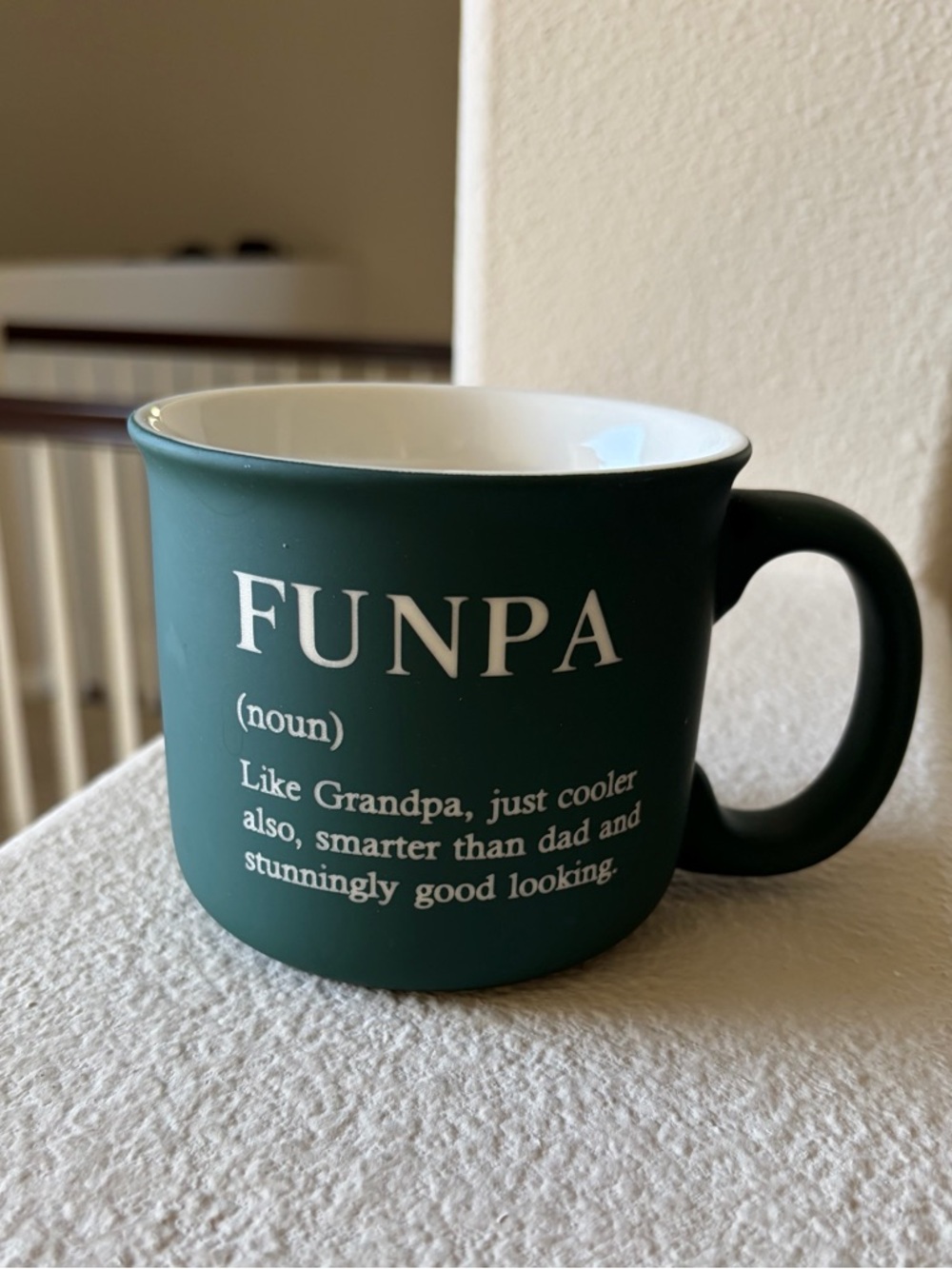 Eccolo Dark Green and White FUNPA Ceramic Mug